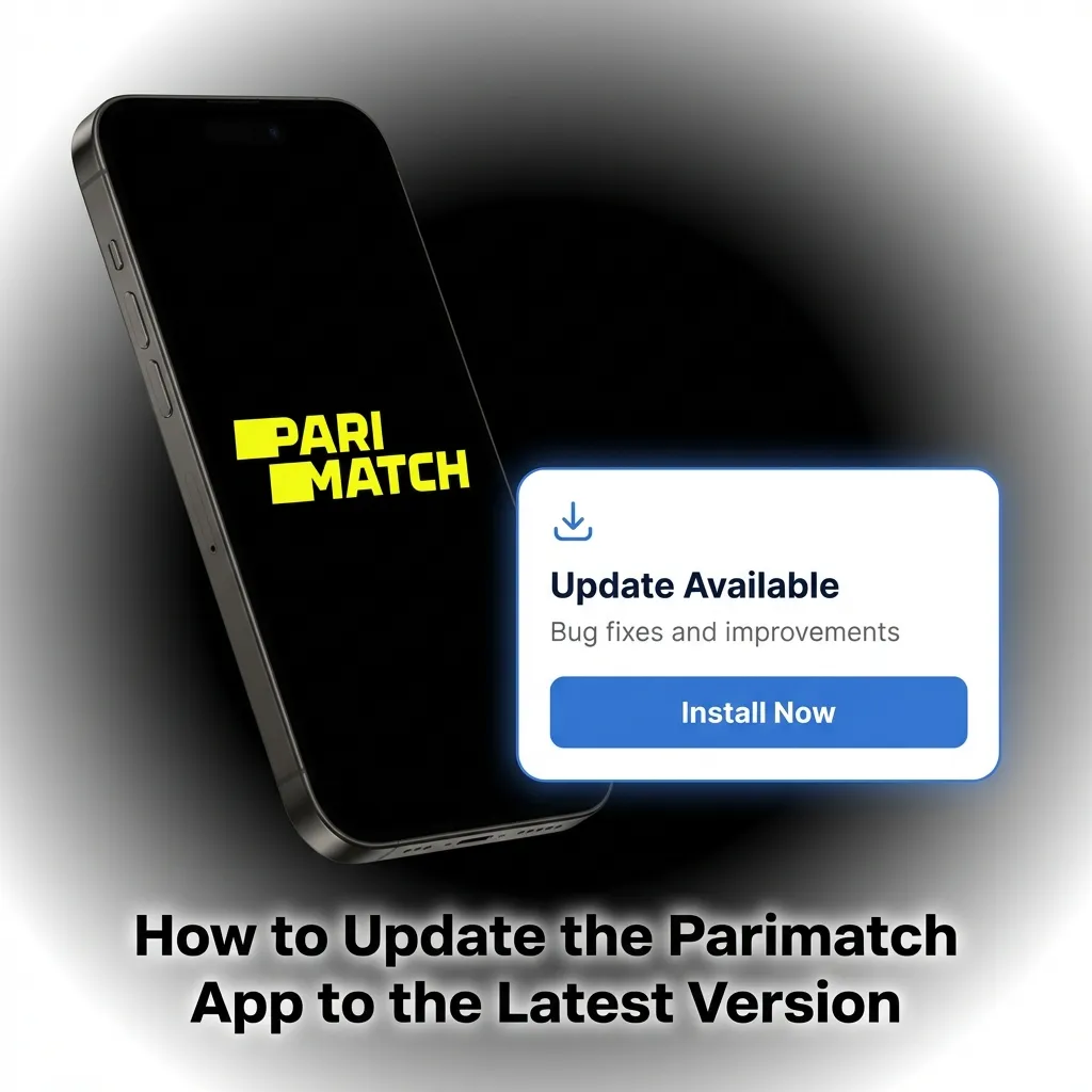 Parimatch app icon with automatic update symbol showing seamless iOS progressive web app refresh process