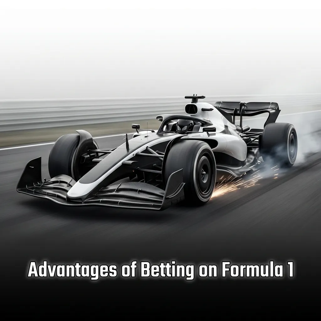 Formula 1 racing car on track with betting odds and mobile phone displaying live wagering options