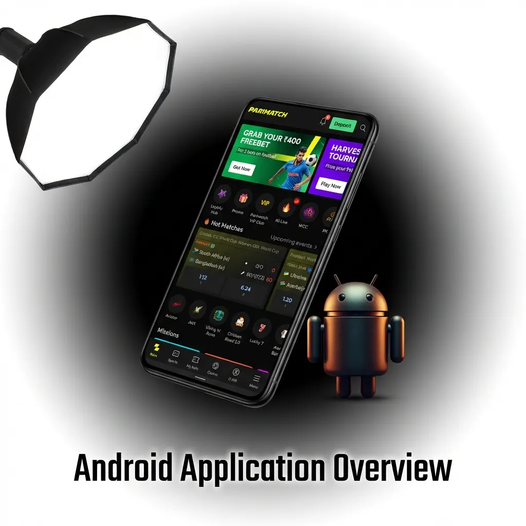 Android app interface showing sports betting markets and casino games available for mobile users on the go