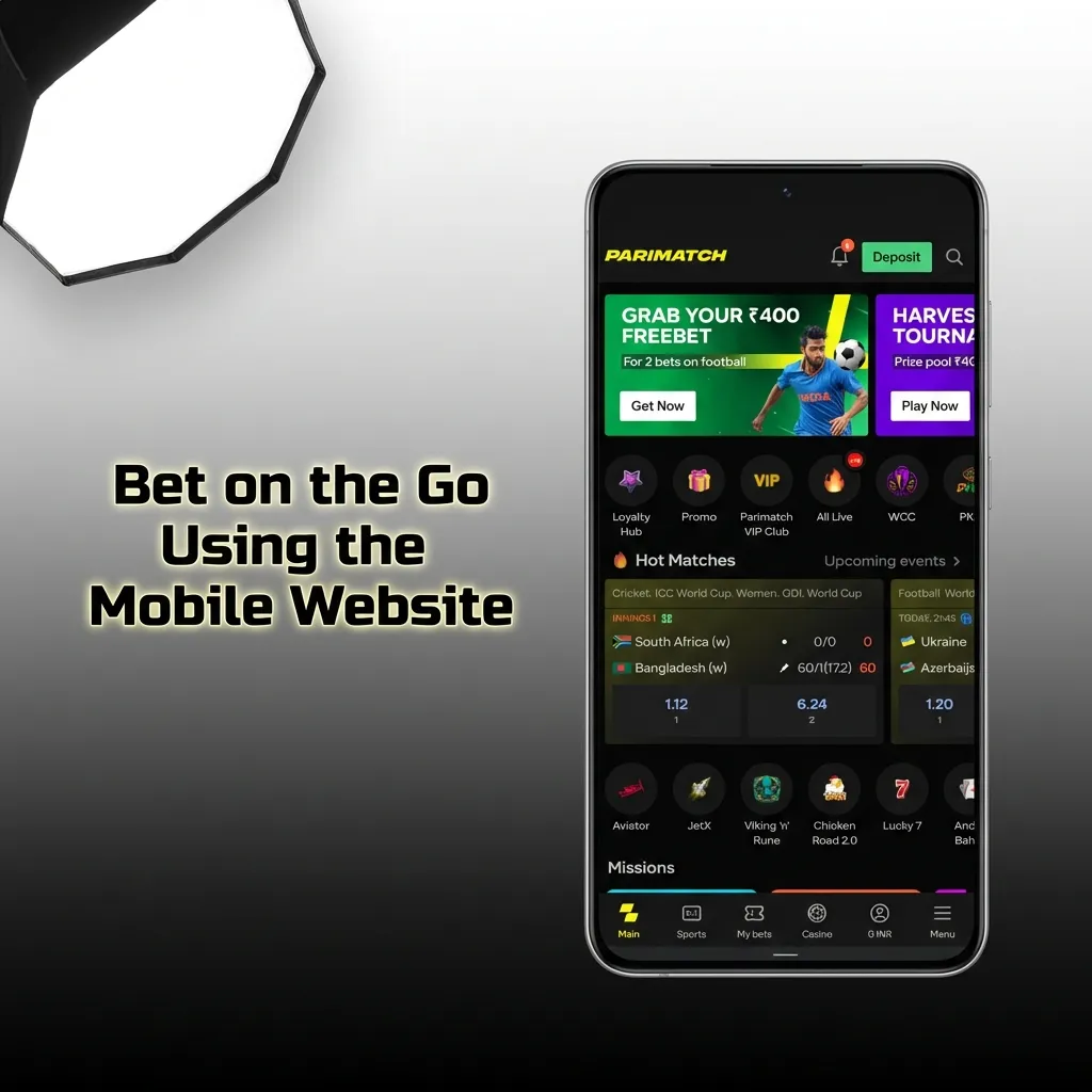 Person using smartphone to access mobile betting website on the go