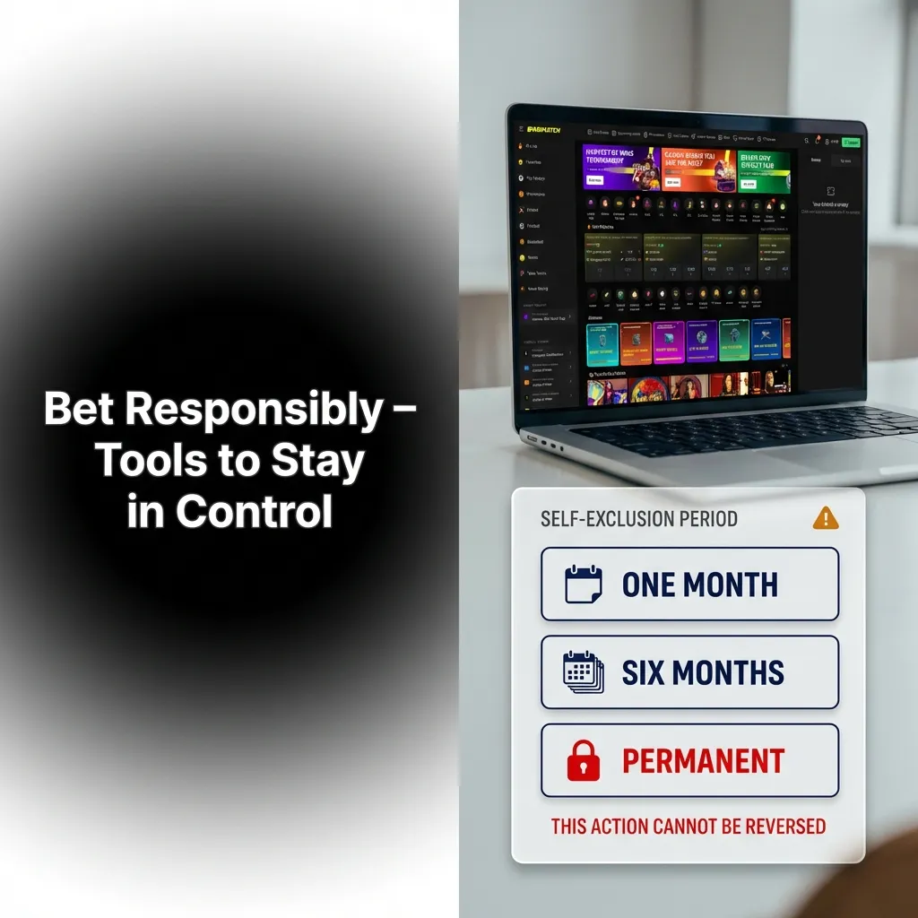 Tools for responsible gambling including deposit limits, loss limits, session reminders, and self-exclusion options