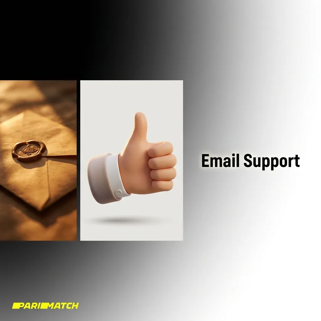 Email support contact information for Parimatch with best practices for detailed inquiries and documentation requests.