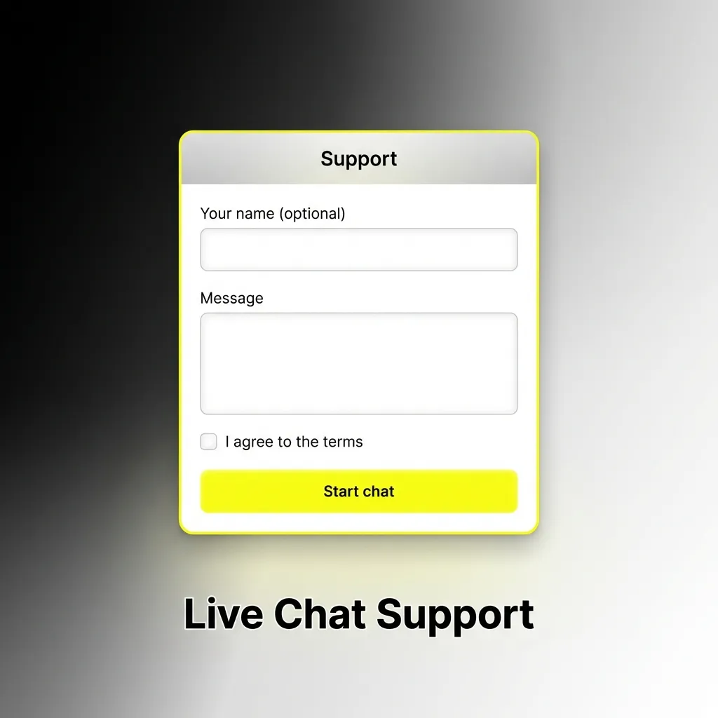 24/7 live chat support icon showing instant customer service for login, bonuses, deposits, and technical assistance
