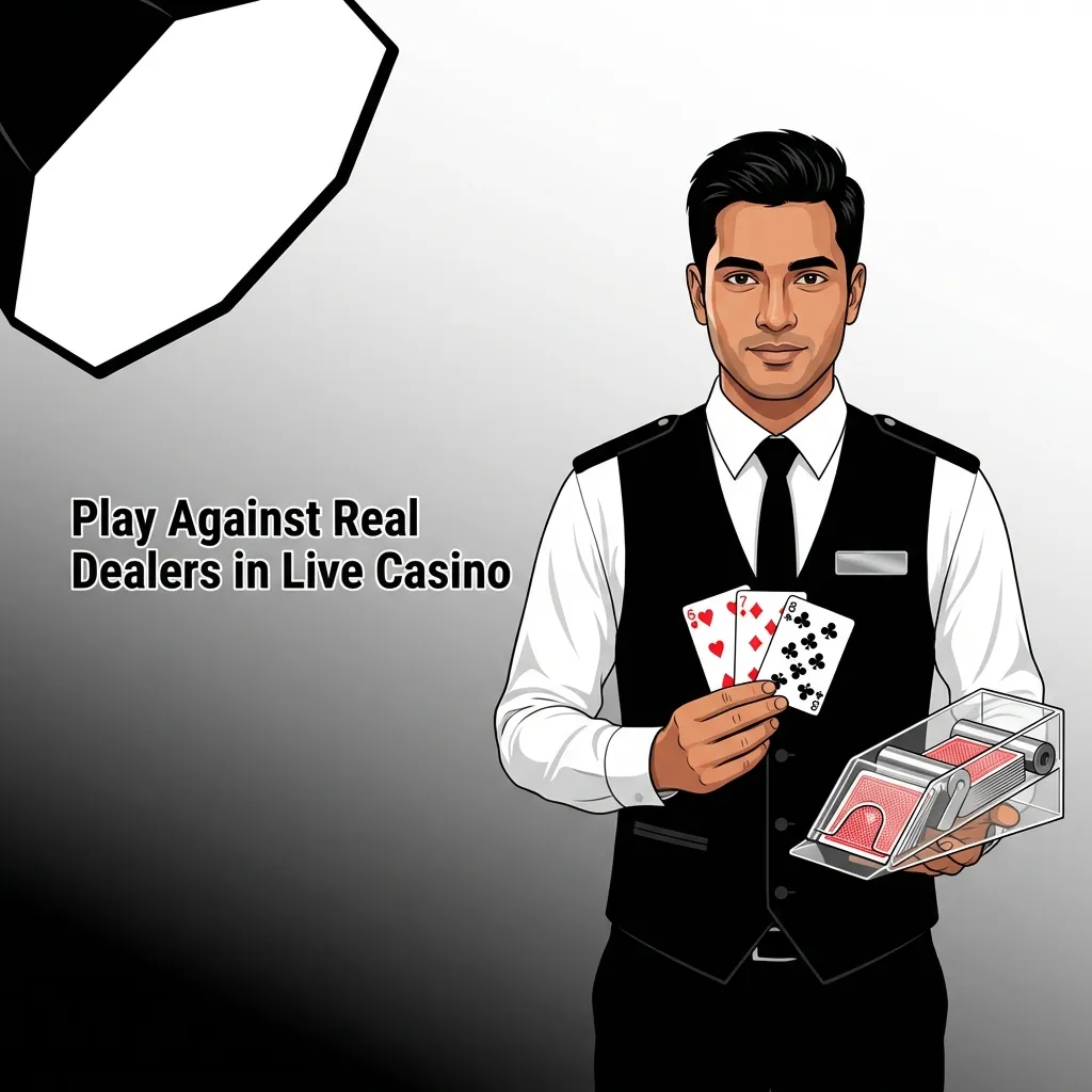 Professional dealer at live casino table with cards and roulette wheel, streaming real-time gameplay to online players