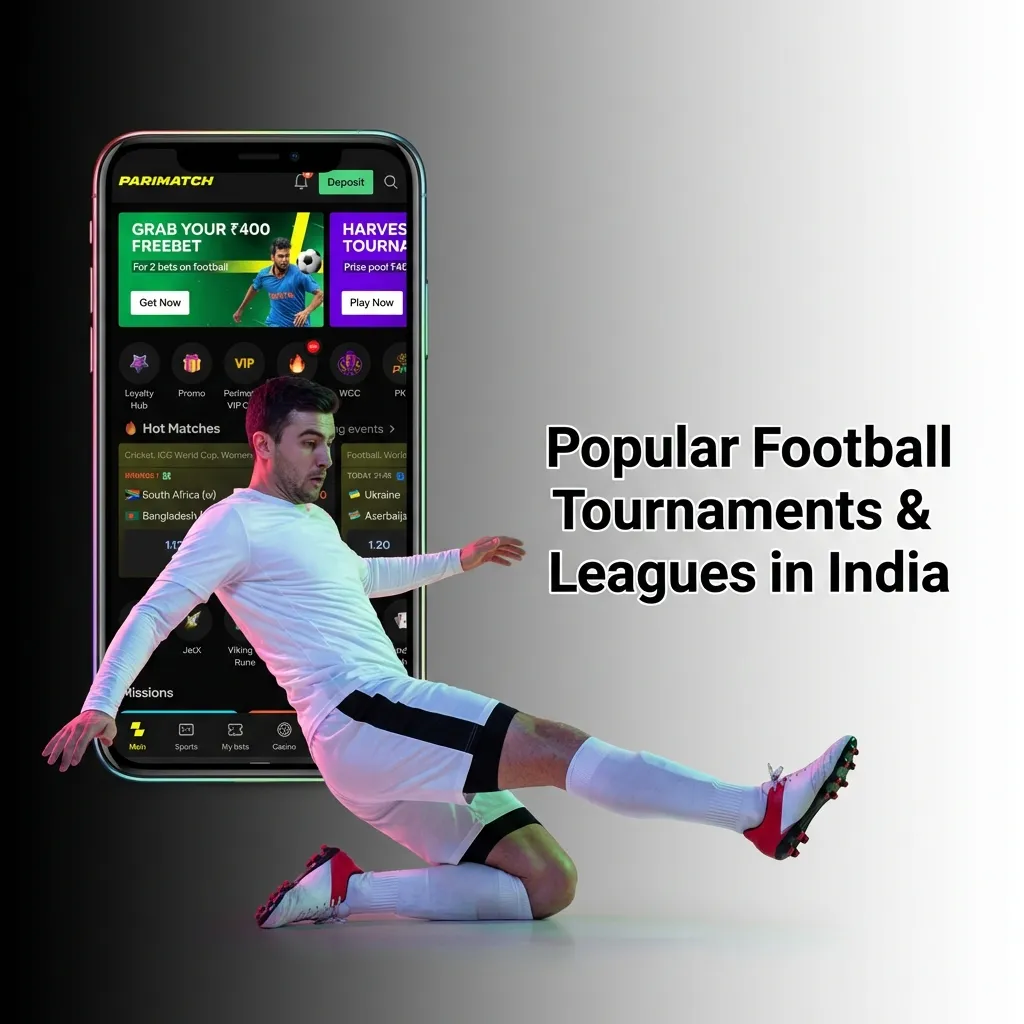 Indian bettors follow Premier League, Champions League, La Liga, Serie A, Bundesliga, Indian Super League, and major tournaments.