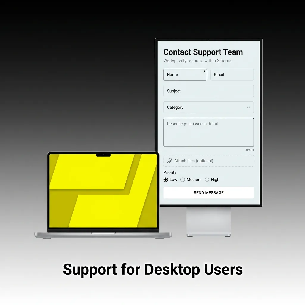 24/7 customer support contact methods for desktop app users including chat, email, phone, Telegram and WhatsApp