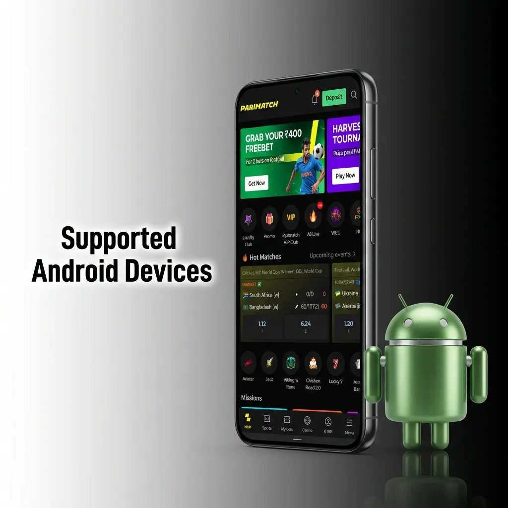 List of popular Android smartphone models compatible with Parimatch PWA including Samsung, Xiaomi, OnePlus, and others