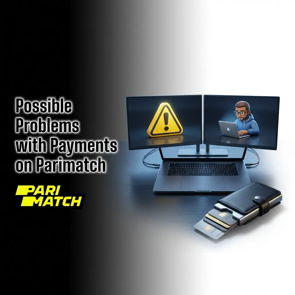 Troubleshooting guide showing common Parimatch payment issues with pending transactions, rejections, and bonus problems