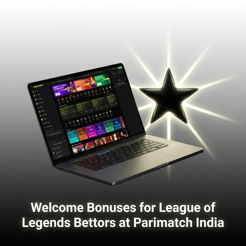 Parimatch India welcome bonus interface showing 150% deposit bonus up to ₹20,000 for League of Legends betting