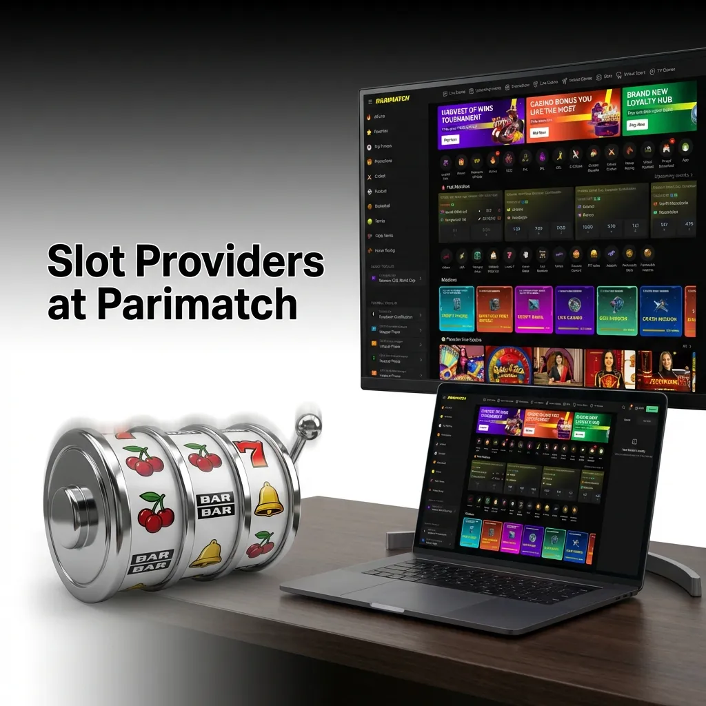Logos of top slot game providers featured at Parimatch casino including NetEnt, Pragmatic Play, and Microgaming