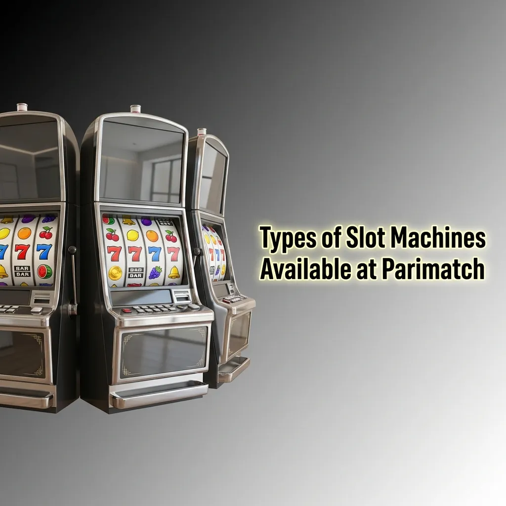 Parimatch slot machine categories including classic, video, Megaways, progressive jackpot, cluster pays, and branded slots.